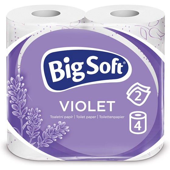 Big Soft Violet 2vrstvý toaletní papír, 4 role, 20 m role