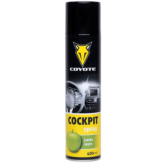 Coyote Cockpit Jablko antistatický, čistí a ošetřuje plast, kůži, gumu, dřevo, koženku v interiéru vozidla 400 ml sprej