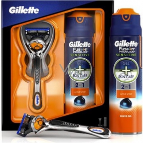 Gillette Fusion ProGlide Flexball holicí strojek + Sensitive gel na holení 170 ml, kosmetická sada
