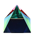 Křišťálové sklo Pyramida s barevným pokovem 40 mm