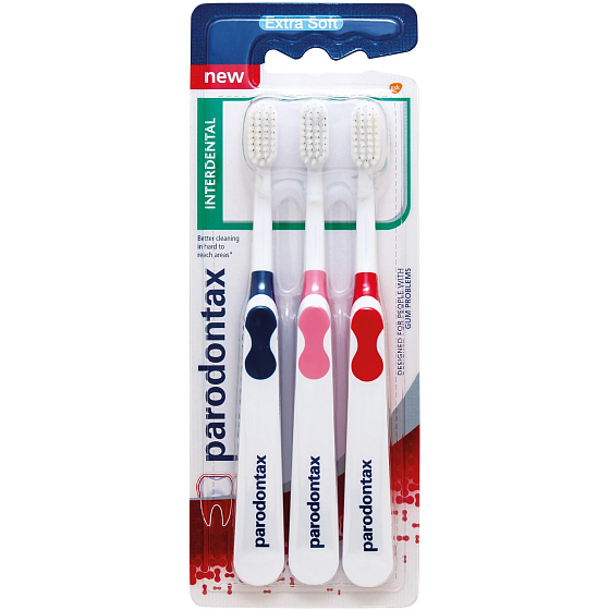 Parodontax Interdental Extra Soft extra měkký zubní kartáček, triopack