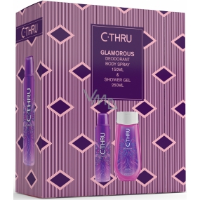 C-Thru Glamorous deodorant sprej pro ženy 150 ml + sprchový gel 250 ml, kosmetická sada