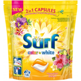 Surf Color & White Hawaiian Dream kapsle na praní barevného i bílého prádla 14 dávek 337 g