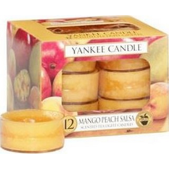 Yankee Candle Mango Peach Salsa - Salsa z manga a broskví vonná čajová svíčka 12 x 9,8 g