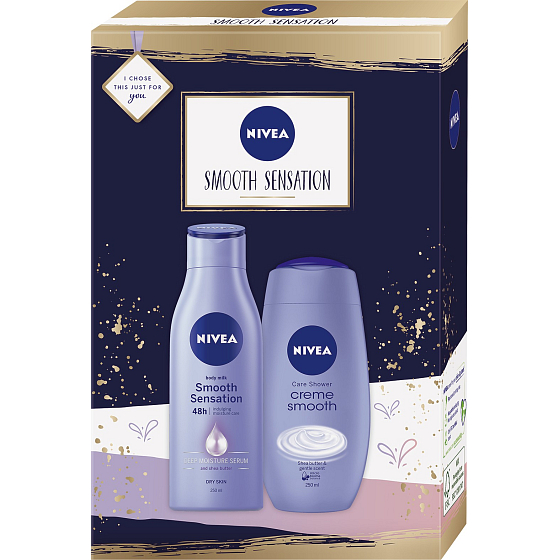 Nivea Smooth Sensation tělové mléko 250 ml + sprchový gel 250 ml, kosmetická sada pro ženy