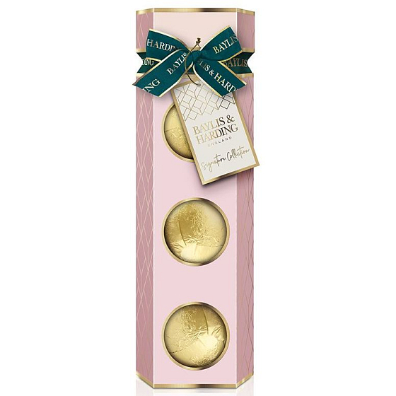 Baylis & Harding Jojoba, Vanilka & Mandlový olej šumivá koule do koupele 3 x 100 g, kosmetická sada pro ženy