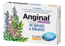 Dr. Müller Anginal tablety se šalvějí a lékořicí doplněk stravy 16 tablet