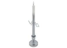 Svíčka LED dlouhá na podstavci bílo - stříbrná 25,5 cm