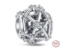 Charm Sterlingové stříbro 925 Děrované souhvězdí připomíná konstelace hvězd na obloze, korálek na náramek vesmír