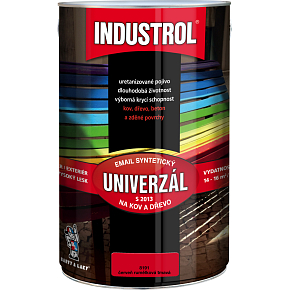 Industrol S2013 univerzál lesk vrchní barva na kov a dřevo, 8191 červeň rumělka tmavá, 4 l