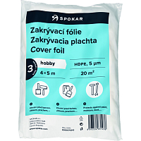 Spokar zakrývací fólie na malování, 5 µ, 20 m², 4 × 5 m, 3 ks
