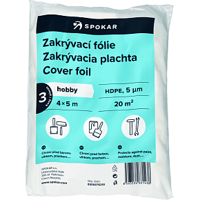 Spokar zakrývací fólie na malování, 5 µ, 20 m², 4 × 5 m, 3 ks