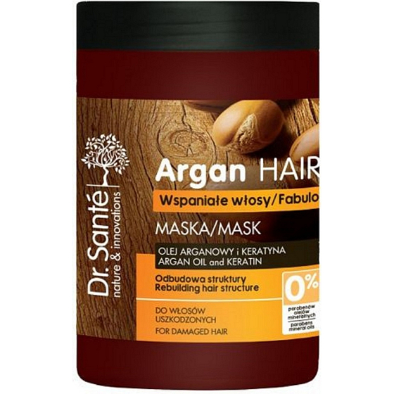 Dr. Santé Arganový olej a keratin krémová maska na poškozené vlasy 1l