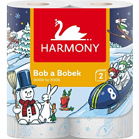 Harmony Good For Food kuchyňské utěrky Bob & Bobek 2vrstvé, 90 útržků, 2 role