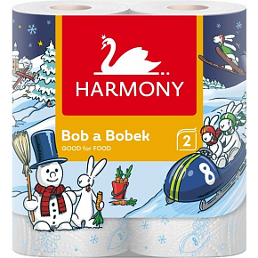 Harmony Good For Food kuchyňské utěrky Bob & Bobek 2vrstvé, 90 útržků, 2 role