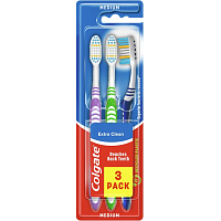 Colgate Extra Clean medium zubní kartáček 3-pack