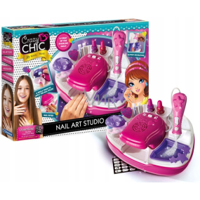 Clementoni Crazy Chic Nail Studio nehtové studio kreativní sada, doporučený věk 6+