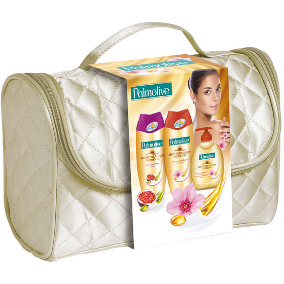 Palmolive Vzácné ingredience tekuté mýdlo 300 ml + sprchový gel 250 ml + sprchový gel 250 ml + taška, kosmetická sada