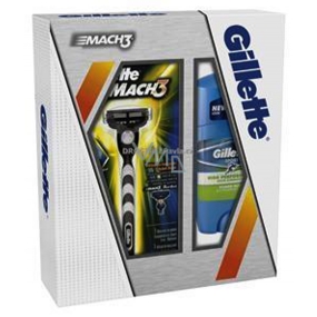 Gillette Mach3 holicí strojek + náhradní hlavice 1 kus + Power Rush antiperspirant deodorant stick 48 ml, kosmetická sada, pro muže