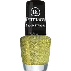 Dermacol Nail Polish with Effect Glitter Touch lak na nehty s efektem 13 Gold Stardust 5 ml