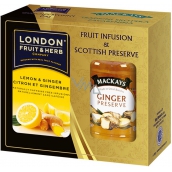 London Fruit & Herb Lemon & Ginger ovocno-bylinný čaj 20 sáčků x 2 g + zázvorová zavařenina 340 g, sada