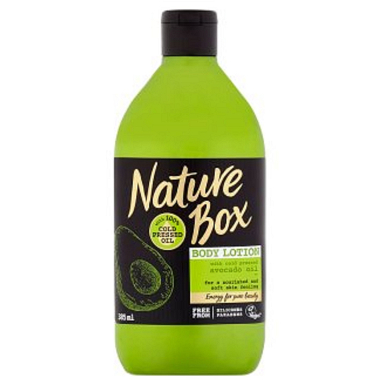 Nature Box Avokádo Regenerační tělové mléko se 100% za studena lisovaným olejem, vhodné pro vegany 385 ml