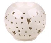Aromalampa porcelánová bílá s hvězdami 9 cm