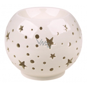 Aromalampa porcelánová bílá s hvězdami 9 cm