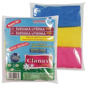 Clanax Sonic švédská utěrka mikrovlákno 30 x 30 cm 180 g/m2 3 kusy