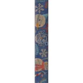 Nekupto Dárkový balicí papír 70 x 150 cm vánoční Modrý, sněhuláci 1 role BJ 15