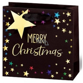 BSB Luxusní dárková papírová taška 14,5 x 15 x 6 cm Vánoční Merry Christmas VDT 433-CD