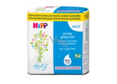 HiPP Babysanft Ultra Sensitive čisticí vlhčené ubrousky bez parfému 4 x 52 kusů