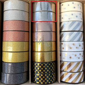 Ditipo Deco Glam páska dekorační Stříbrná 5 m x 15 mm