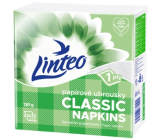 Linteo Classic bílé papírové ubrousky 1 vrstvé 33 x 33 cm 100 kusů