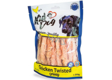 KidDog Chicken Twisted Spring kuřecí prsa ve spirále, měkká masová pochoutka pro psy 250g