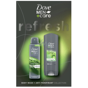 Dove Men+Care Refresh sprchový gel 250 ml + antiperspirant sprej 150 ml, kosmetická sada pro muže