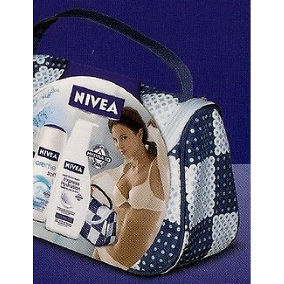 Nivea Soft 250 ml + deo sprej 150 ml + tělové mléko 400 ml kosmetická sada pro ženy
