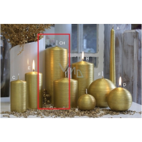 Lima Alfa svíčka zlatá válec 80 x 200 mm 1 kus
