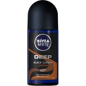Nivea Men Deep Black Carbon Espresso kuličkový antiperspirant deodorant roll-on 50 ml