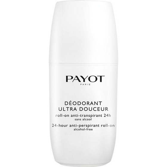 Payot Body Care Ultra Douceur 24h bez alkoholu, zvláčňující kuličkový deodorant antiperspirant roll-on pro ženy 75 ml