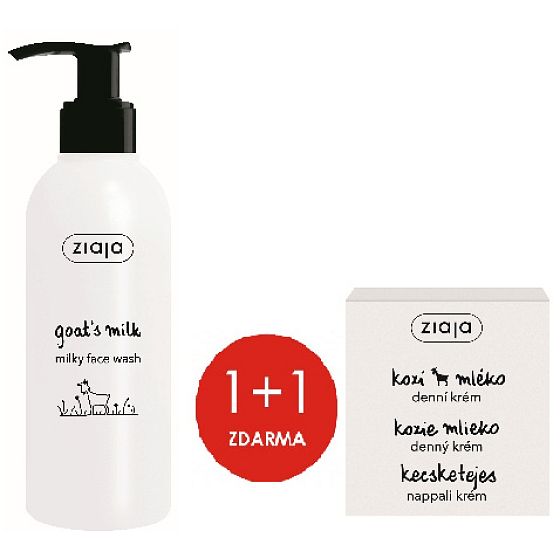 Ziaja Kozí mléko čisticí pleťový gel 200 ml + denní krém 50 ml, duopack