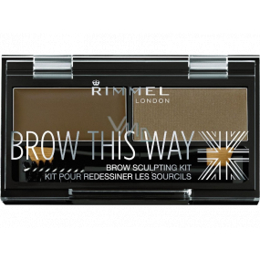 Rimmel London Brow This Way paletka na obočí 002 Medium Brown 1,1 g