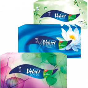Velvet Classic hygienické kapesníky 2 vrstvé 100 kusů v krabičce