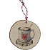 Bohemia Gifts Ručně vyráběná vánoční ozdoba dřevěná Hrneček s čokoládou 6 cm