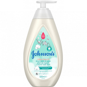 Johnson & Johnson Baby Cottontouch 2v1 pěna do koupele a mycí gel pro děti 500 ml