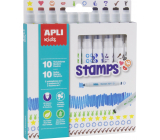 Apli Kids Stamps oboustranné fixy s razítkem mix barev 10 kusů