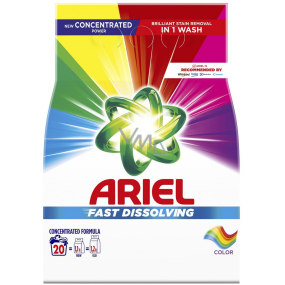 Ariel Fast Dissolving Color prací prášek na barevné prádlo 20 dávek 1,1 kg