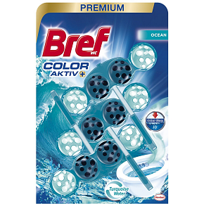 Bref Turquoise Aktiv Ocean WC blok v kuličkách 3 x 50 g