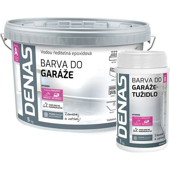 DENAS DO GARÁŽE barva pro zatěžované povrchy a podlahy z betonu, Ral 7040 šedá, 5  kg + 1 kg tužidlo