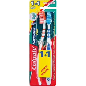 Colgate Navigator Plus Medium střední zubní kartáček 1 + 1 kus